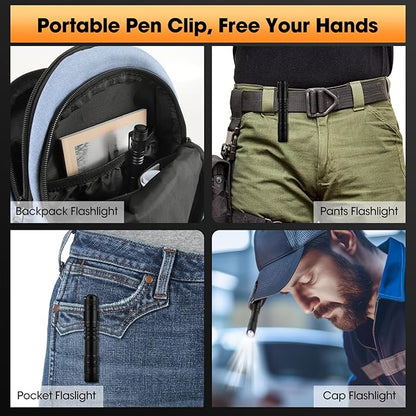 5PCS LED Pen Flashlight, Mini Pen Lights with Clip, Pocket Pen Flashlight Torch for Nurses, Small LED Handheld Slim Flashlights for Emergency, Overhaul, Outdoor Camping