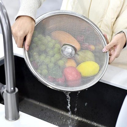 3 PCS Splatter Screen for Cooking, 25/29/ 33 cm Stainless Steel Grease Splatter