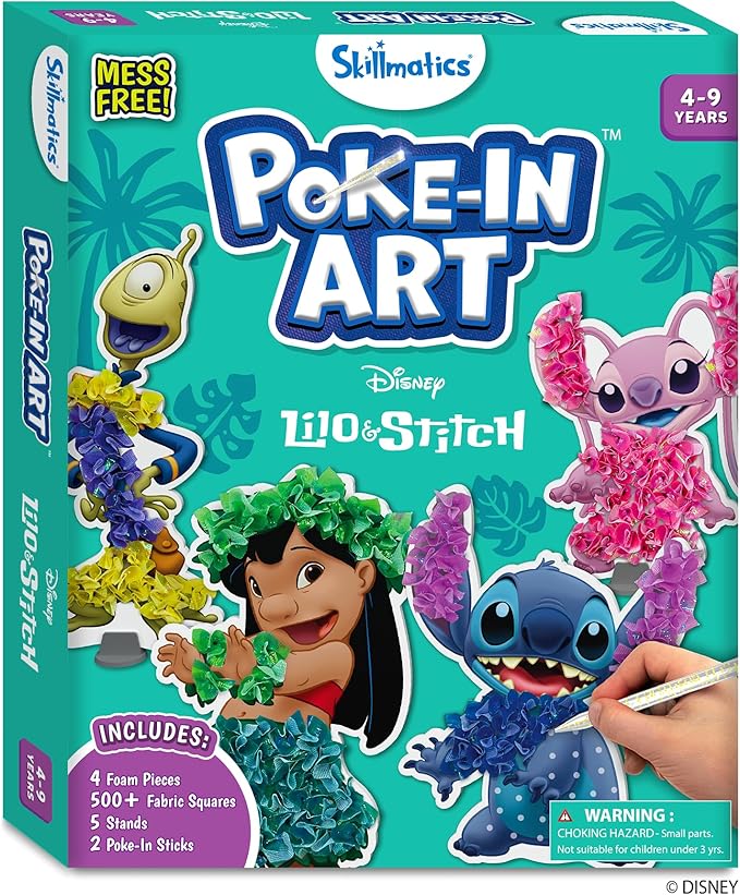 Skillmatics Poke-in Art - Lilo & Stitch Characters, Mess-Free Fun for Kids, DIY Wood Craft Kits, Creative Activity, Gifts for Girls & Boys Ages 4, 5, 6, 7, 8, 9