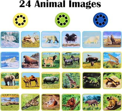 Georgie Porgy Children Projector Toys Educational Science Set Wall Ceiling Tent Torch Flashlight for Kids Gifts for Boys Girls (Wild Animal)