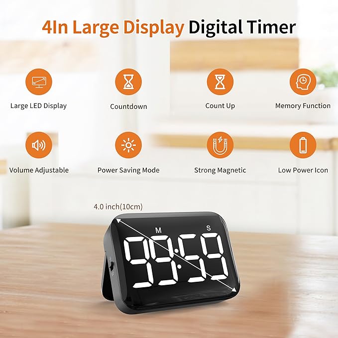 VOCOO Magnetic Kitchen Timer for Cooking