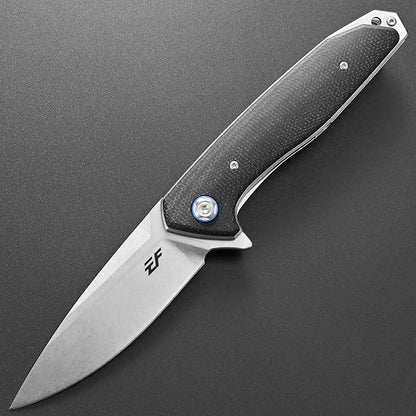 Eafengrow EF972 Folding Knife, D2 Steel Blade Micarta Handle Pocket Knife Folder for Outdoor Camping Hiking Working EDC Tool Knife(Black)