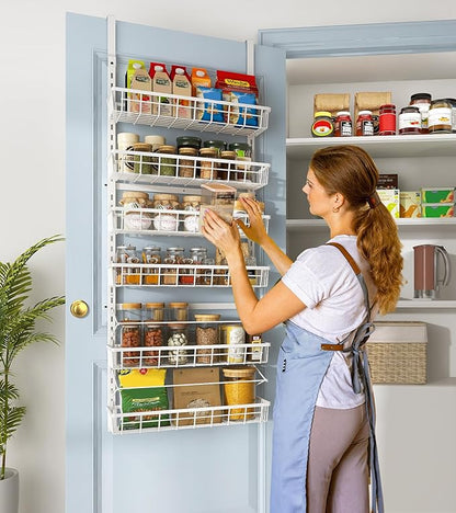 Mefirt Over The Door Pantry Organizer, Wall Mount Spice Rack, Pantry Hanging