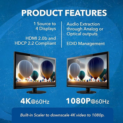 OREI 1x4 2.0 HDMI Splitter