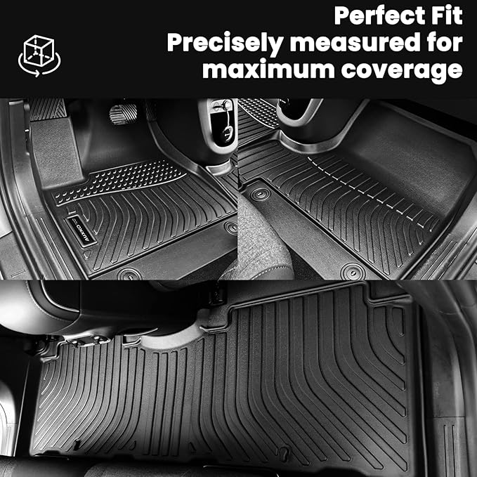 Auxko All Weather Floor Mats Fit for Toyota Camry Hybrid 2018-2024 TPE Rubber Liners Set Camry Hybrid Accessories All Season Guard Odorless Anti-Slip Floor Mats 2 Row