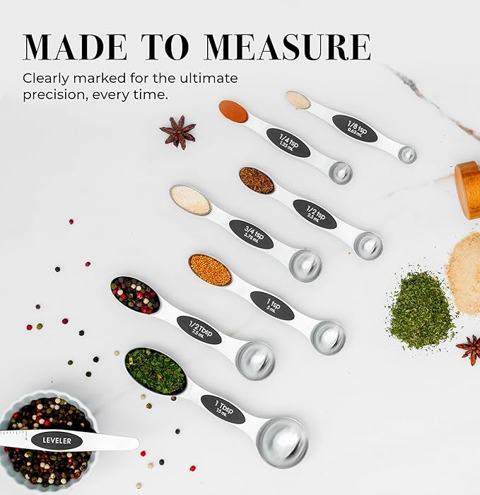 Stanless Steel Magnetic Measuring Spoons Set