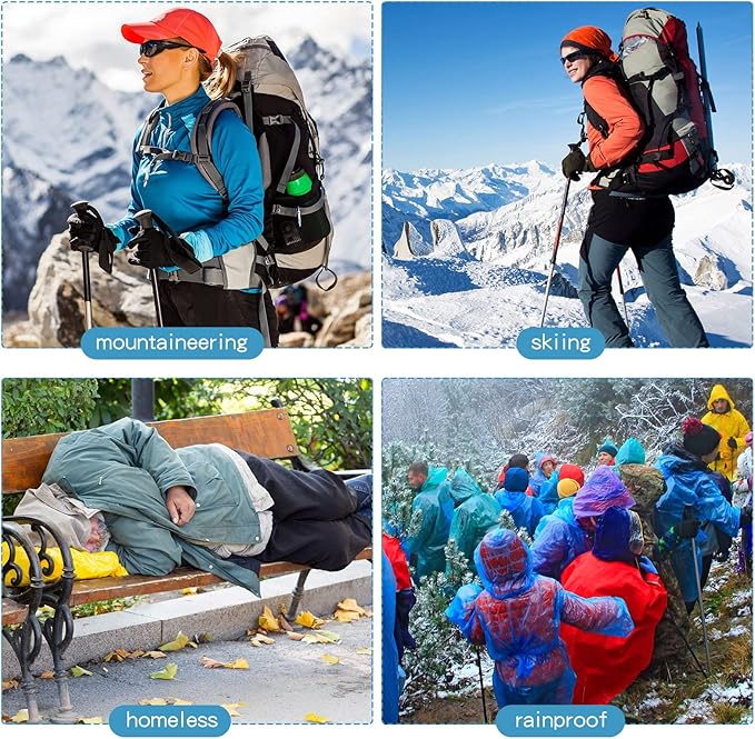 Macarrie Emergency Blanket Bulk - Survival Thermal Silver Foil Reflective Blankets Set Pack for Outdoors Shelter Space, Camping, Hiking, First Aid Supplies, Homeless Donations