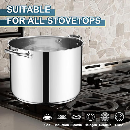 E-far 24-Quart Large Stock Pot, Stainless Steel Stockpot