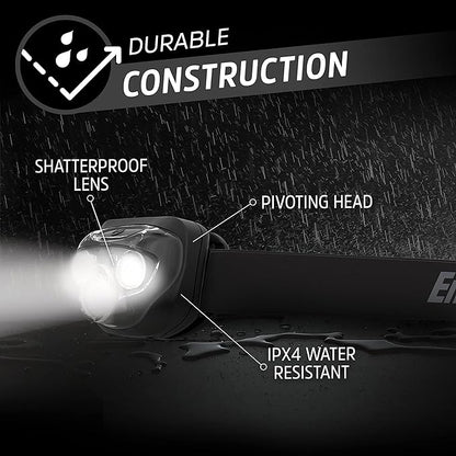 Energizer LED Headlamps PRO260 (4-Pack), IPX4 Water Resistant Headlamps, High-Performance Head Light for Outdoors, Camping, Running, Storm, Survival LED Light for Emergencies (Batteries Included)