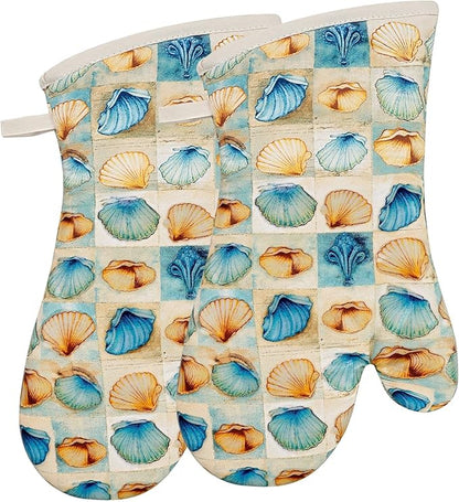 Oven Mitts Gloves 1 Pair Heat Resistant 480 ℉ Non Slip Clear Silicone Printed