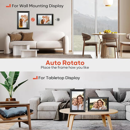 BIGASUO Digital Picture Frame, 10.1" Frameo Digital Frame WiFi