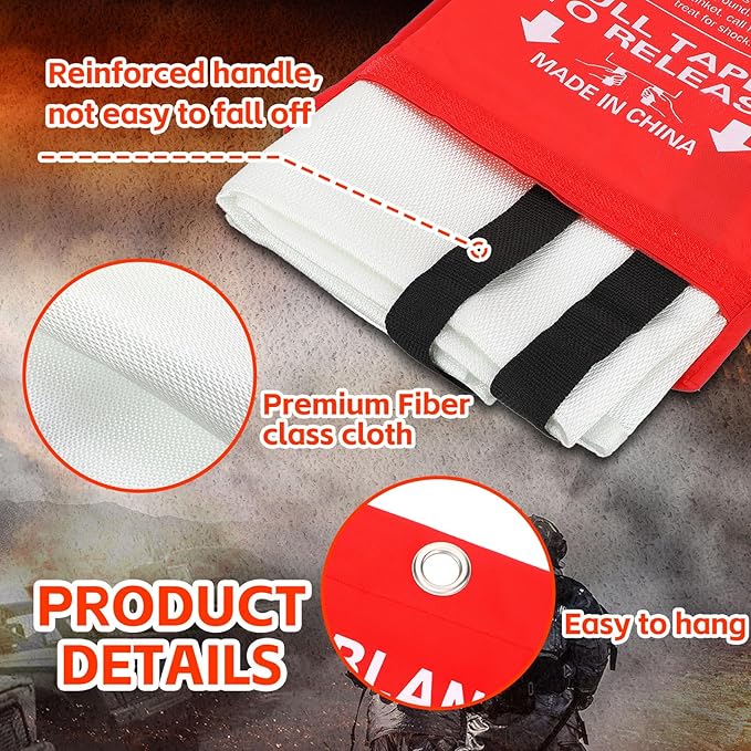 Macarrie 30 Pack 39??x 39??Fire Blanket Emergency for Home and Kitchen Safety Suppression Blanket Fiberglass Fireproof Survival for Fireplace Car Office Camping (Red)