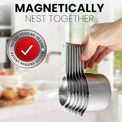 Spring Chef Magnetic Stainless Steel Measuring Cups, Kitchen Tools