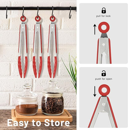 Hotec Mini Silicone Kitchen Tongs