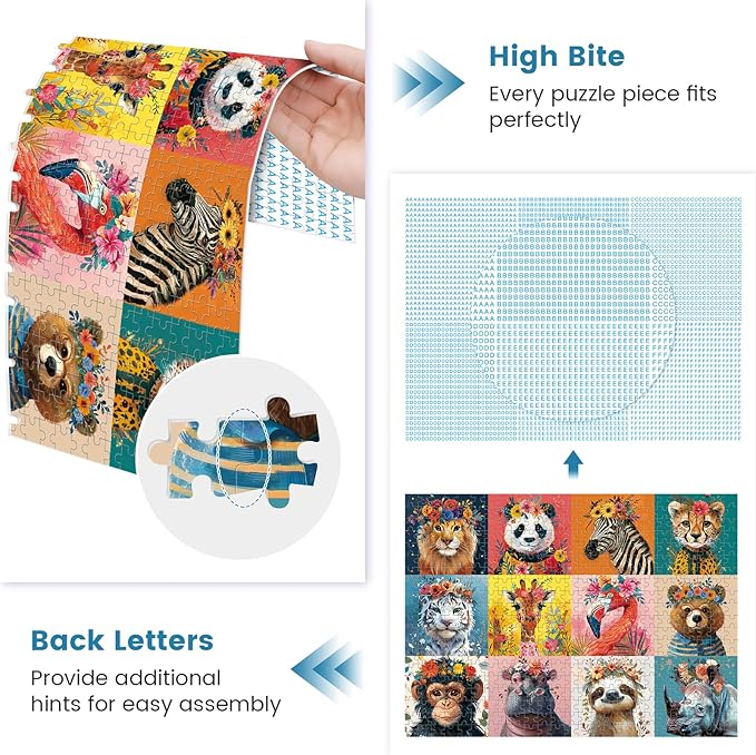 500 Piece Puzzles for Adults,Beautiful Wild Animals Jigsaw Puzzle for Adults Kids Seniors,Recycled Cardboard Dogs Puzzle 500 Piece,Family Activity Great Gift for Family Friends 20.5 * 15 inch