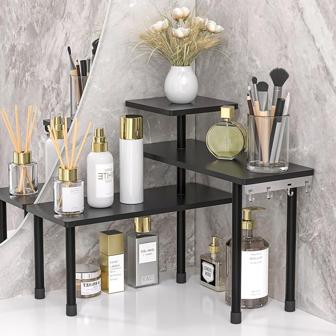 JayRex Countertop Corner Shelf, 3 Tier Shelf Moveable Organizer