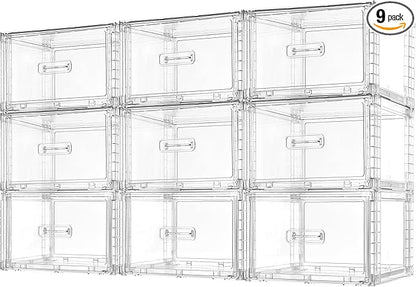 Vtopmart 9 Pack 18QT Clear Stackable Storage Drawers, Easily Assemble Closet