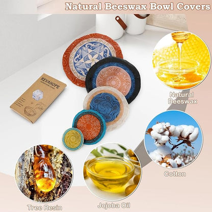 5-Size Reusable Beeswax Bowl Covers