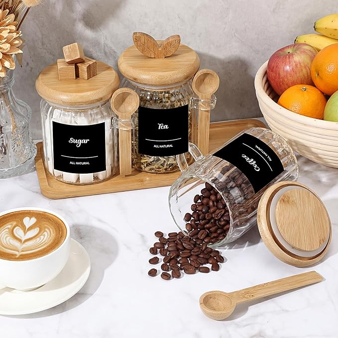 Suclain 3 Pcs Glass Coffee Container