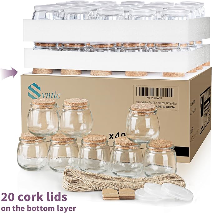 Syntic 40 Pack Small Glass Jars