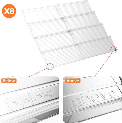MUDEELA Clear Spice Drawer Organizer, 4 Tier- 2 Set Spice Rack