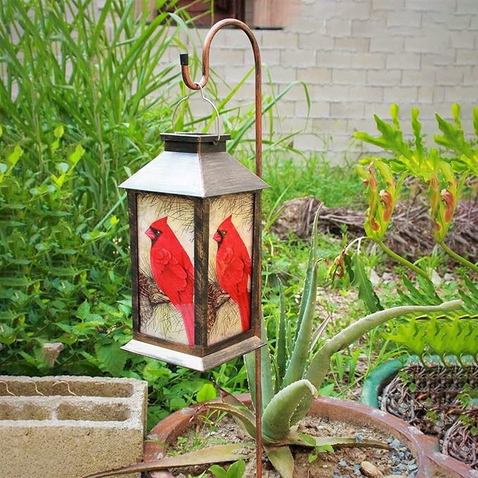 Solar Lanterns, Outdoor Hanging Lanterns Waterproof LED Solar Cardinal Lights Tabletop Lamp for Outdoor Patio Garden as Gifts for Mom Grandma Women