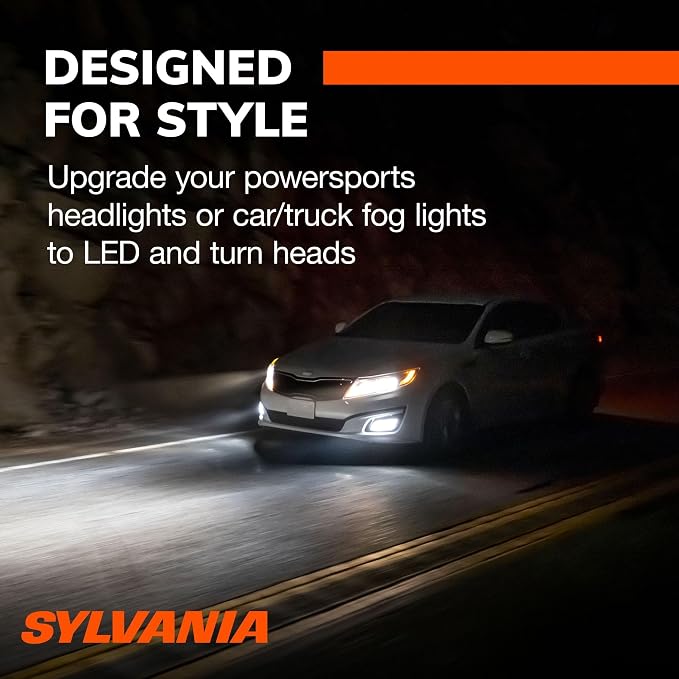 SYLVANIA 9006 LED - Fog Lights For Cars and Trucks - Headlight Bulbs for Off Road Powersports - 6000k Cool White LED Light - Long-Lasting Bulbs - No Polarity - DIY Upgrade