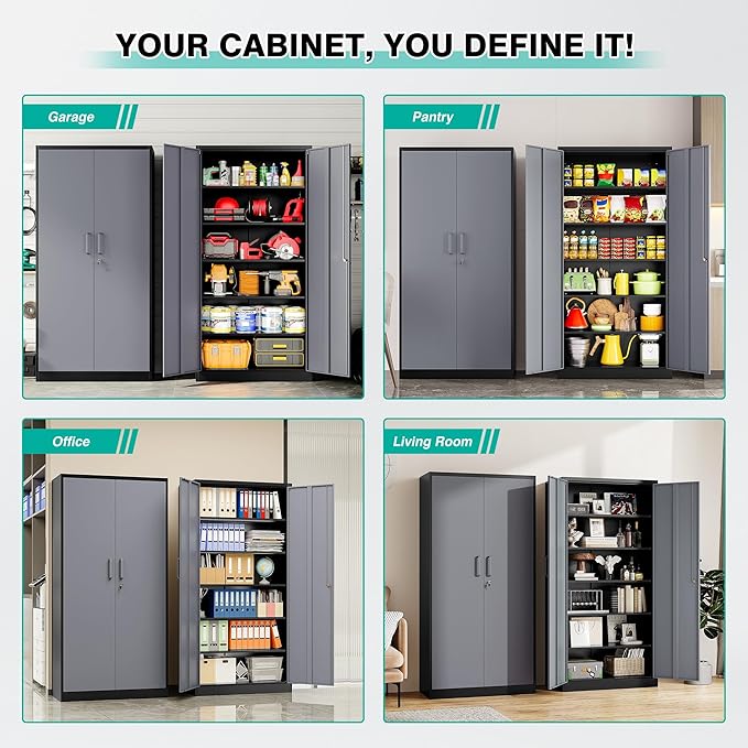 SISESOL Wide & Deep Metal Storage Cabinet
