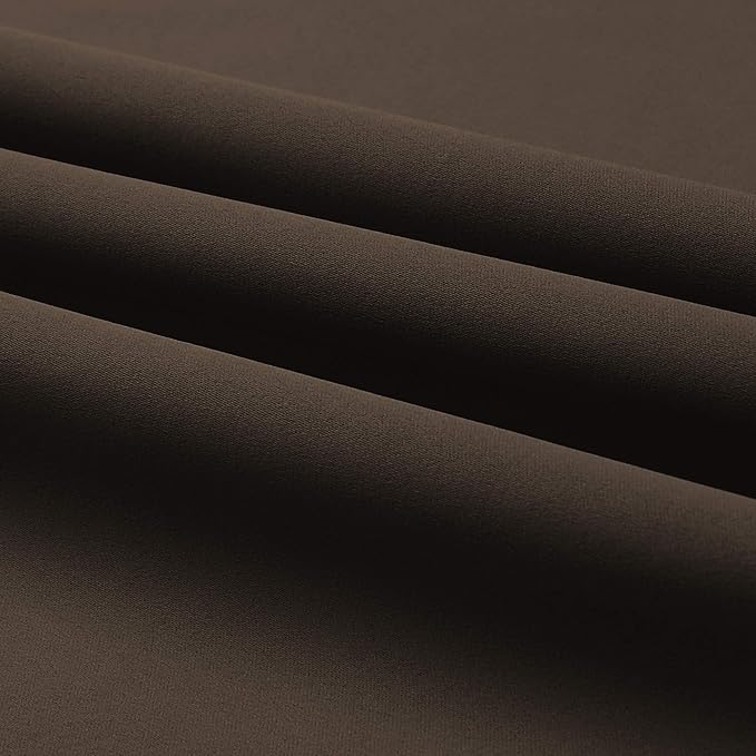 DUALIFE Brown Curtains 72 Inch Length 2 Panels Coffee Color Curtains