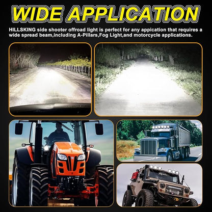 7 Inch Off Road Lights, 5100LM 12-24V LED Driving Light Pods for Tractor, Jeep,SUV,ATV & Truck Bumper pod Lights,2 Pack/Red
