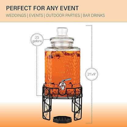 2.5 Gallon Glass Beverage Dispenser