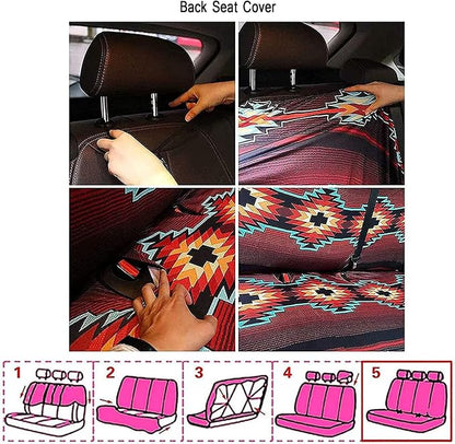 13 Set Jamaican Flag Car Seat Cover, Watercolor Jamaican Flag Front Rear Seat Universal Seat Belt Pads, Vintage Oil Painting Cup Holder Coasters Steering Wheel Cover