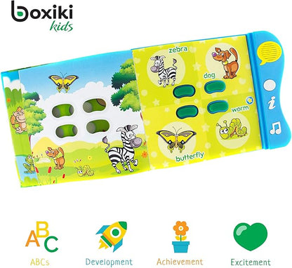 Boxiki kids Animal Sound Book for Toddlers – Interactive Learning Activity Book with Music, Animal Names & Sounds. Educational Toy for Baby & Early Development