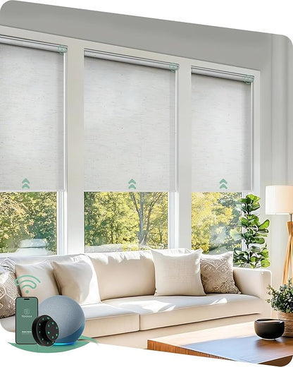 Yoolax Motorized Solar Shades, Flame Resistat Smart Blinds