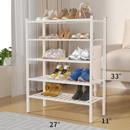 ROMGUAR CRAFT 5 Tier Bamboo Shoe Rack