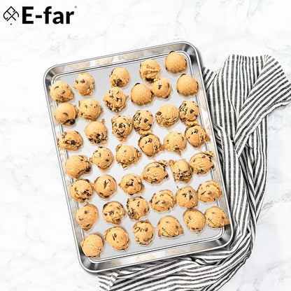 E-far Large Baking Sheet, 20”x14” Stainless Steel Cookie Sheet Pan