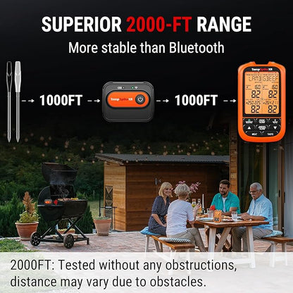 TempPro TempSpike 2000FT Wireless Meat Thermometer Digital