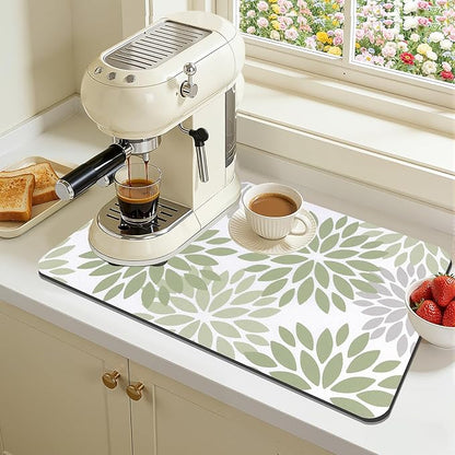 Findosom Floral Dish Drying Mat, Cuttable Drying Mat