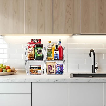 Sorbus Stackable Storage Bins Open Front, Pantry Bins