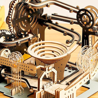 3D Wooden Puzzles Marble Run Set - Mechanical Model Kits with Motor, Brainteaser and Puzzle for Christmas/Birthday,Gifts for Adults and Teens to Build Combination
