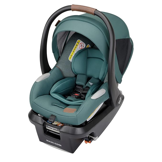 Maxi-Cosi Mico Luxe+ Baby Car Seat: Infant Car Seat with Base and Versatile Baby Carrier Seat Functionality, Essential Green