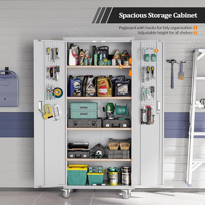 VINGLI 72'' Tall Garage Storage Cabinet, Metal Storage Cabinet