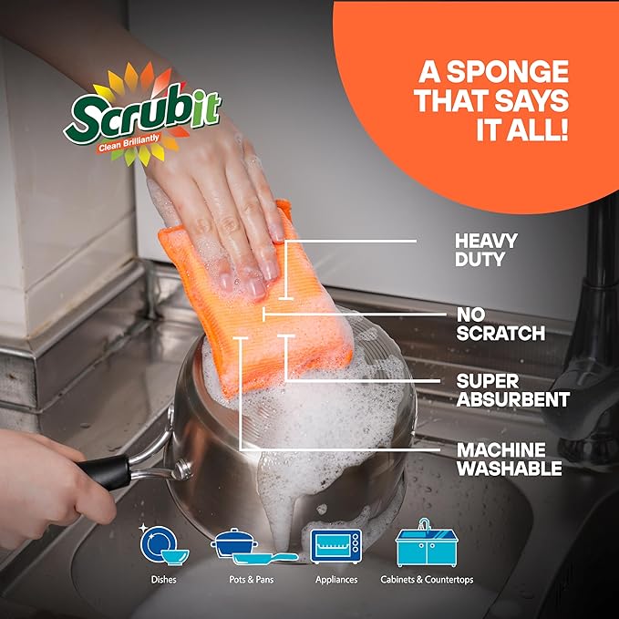 SCRUBIT Reusable Sponges for Dishes
