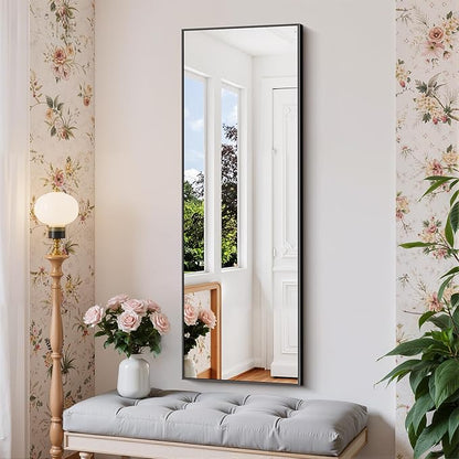 Black Bathroom Mirror for Wall, 16x48 Inch Rectangle Mirror