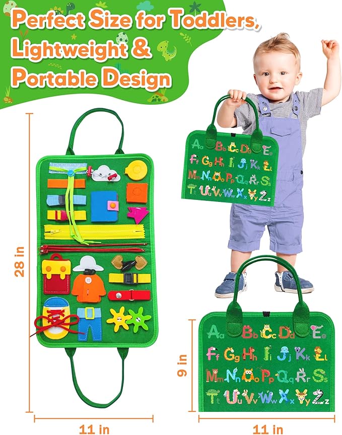Gojmzo Busy Board Montessori Toys for Toddler Year Old Boy Girl Birthday Gifts, Busy Book Sensory Toys for Toddlers, Learning Educational Toddler Travel Activities