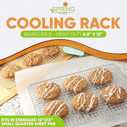 Spring Chef 8.5" x 12" Stainless Steel Cooling Racks, Wire Rack