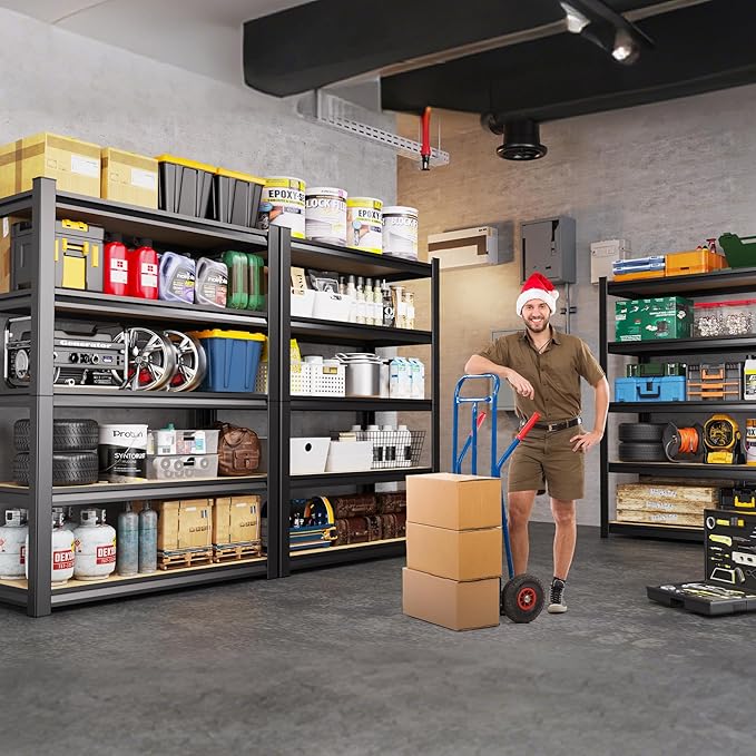 71"H-35"W-15.7"D Garage Shelving-2050LBS 5 Tier Storage Shelves, Adjustable