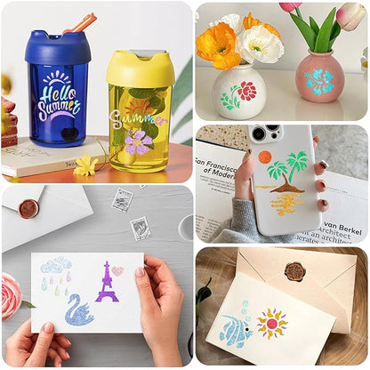 Yazhiji 167 PCS Temporary Tattoo Stencils for Kids, Face and Body Paint Stencils, Girl Boy Glitter Tattoos Pack for Kids Halloween School Show Birthdays Summer Christmas Party Favor Supplies