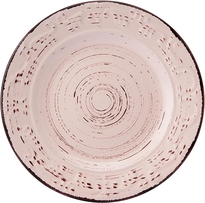 Pfaltzgraff Trellis Pink 12 Piece Dinnerware Plate Bowl Set, Service for 4