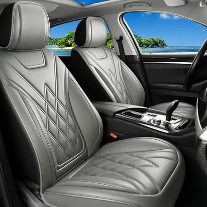 Car Seat Covers Compatible with Hyundai Tucson 2010-2025 2026- Full Set 5 Seats Luxury Leather All-Weather Seat Cushions & Protectors, Waterproof & Breathable, Airbag Compatible (Gray)